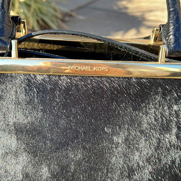 EUC Michael Kors Lana embossed tote, black - Picture 2 of 8